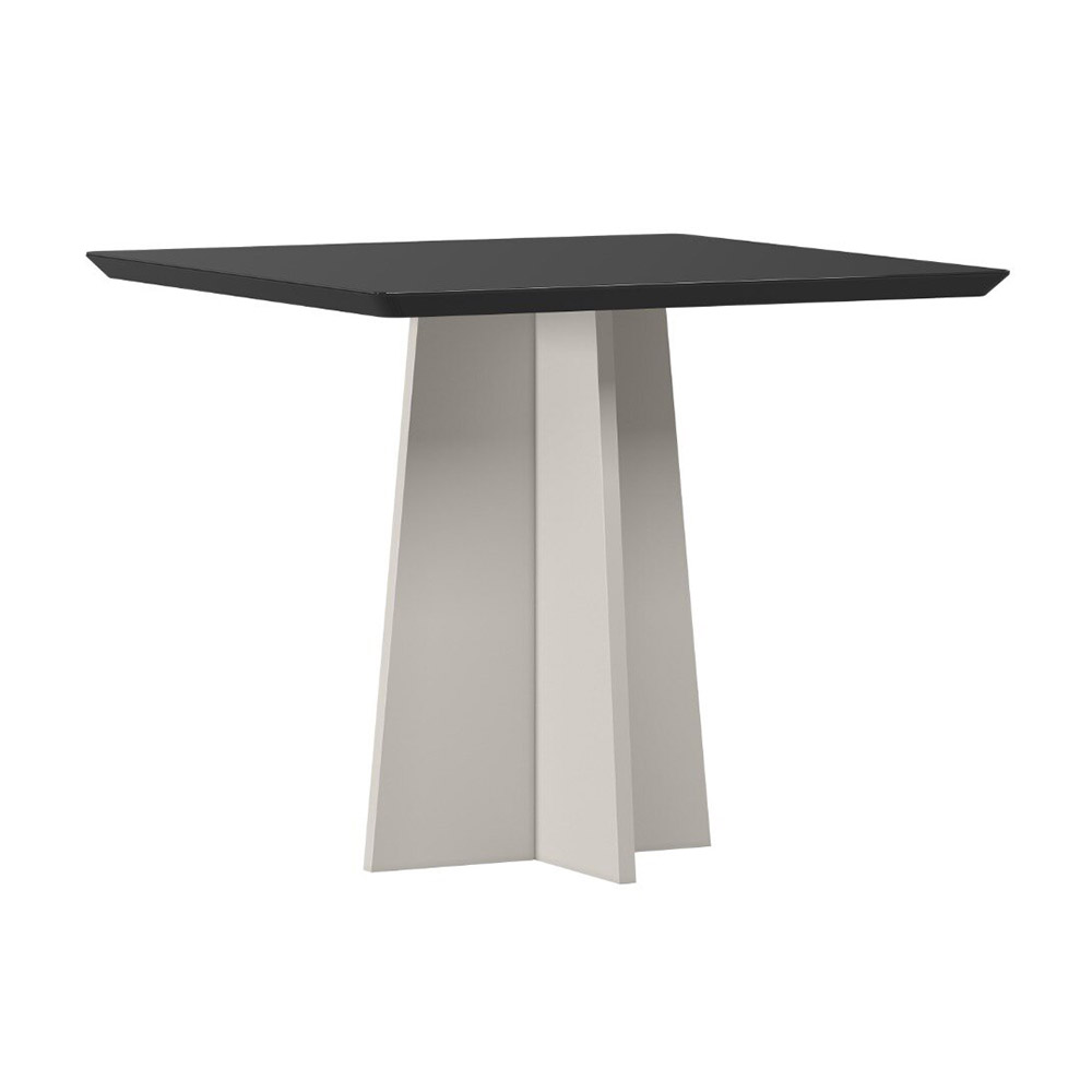 Mesa Anitta 90x90cm - Off White/Preto