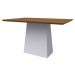 Mesa Bárbara 135x90cm Tampo Madeirado - Off White/Imbuia