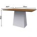 Mesa Bárbara 135x90cm Tampo Madeirado - Off White/Imbuia