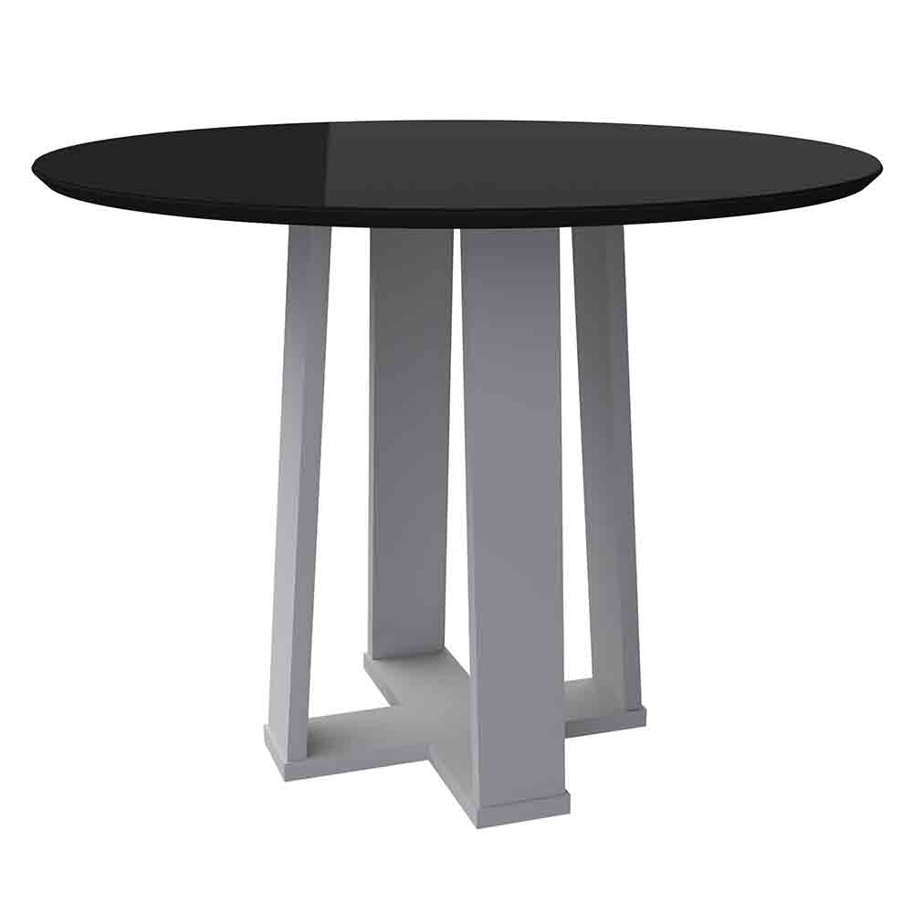 Mesa Isabela 100x100cm - Off White/Preto