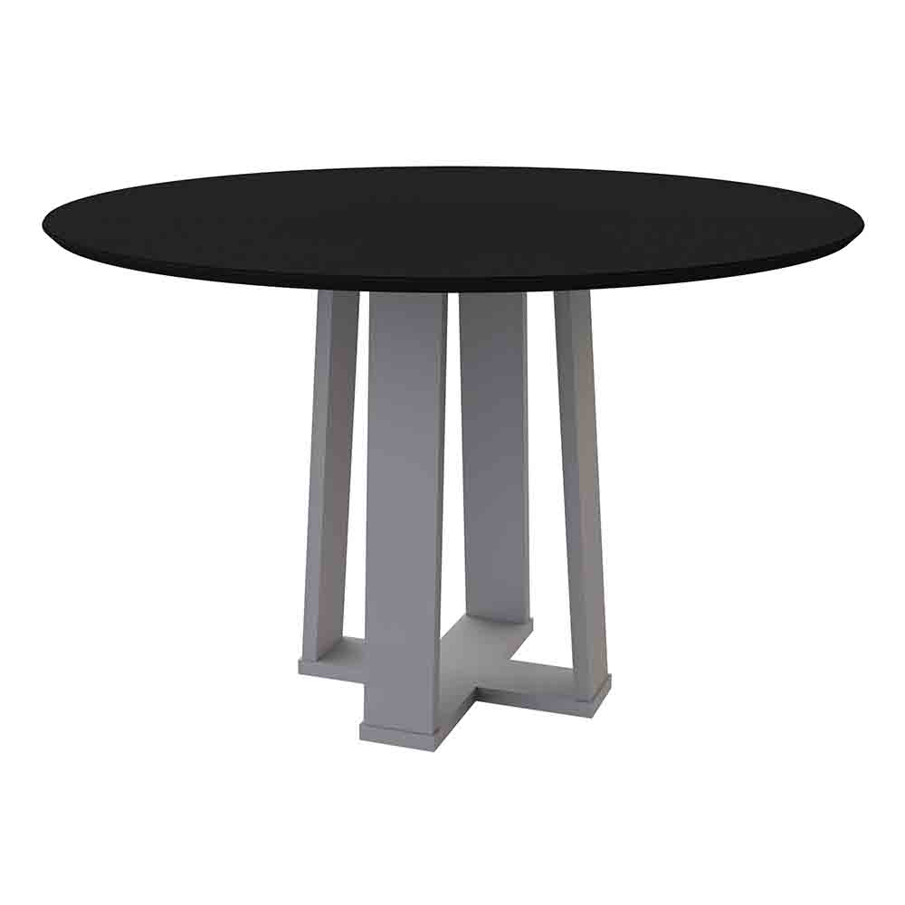Mesa Isabela 120x120cm - Off White/Preto