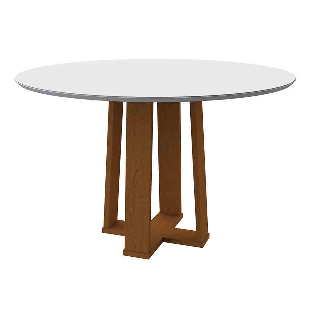 Mesa Isabela 120x120cm - Ypê/Off White