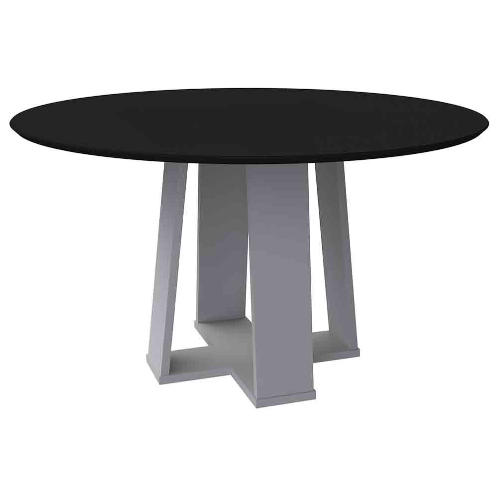 Mesa Isabela 135x135cm - Off White/Preto