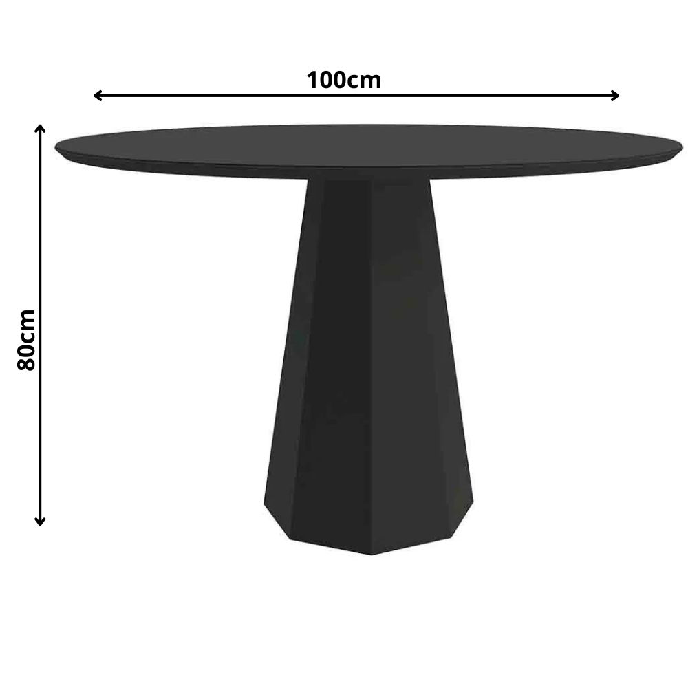Mesa Isis 100x100cm - Preto