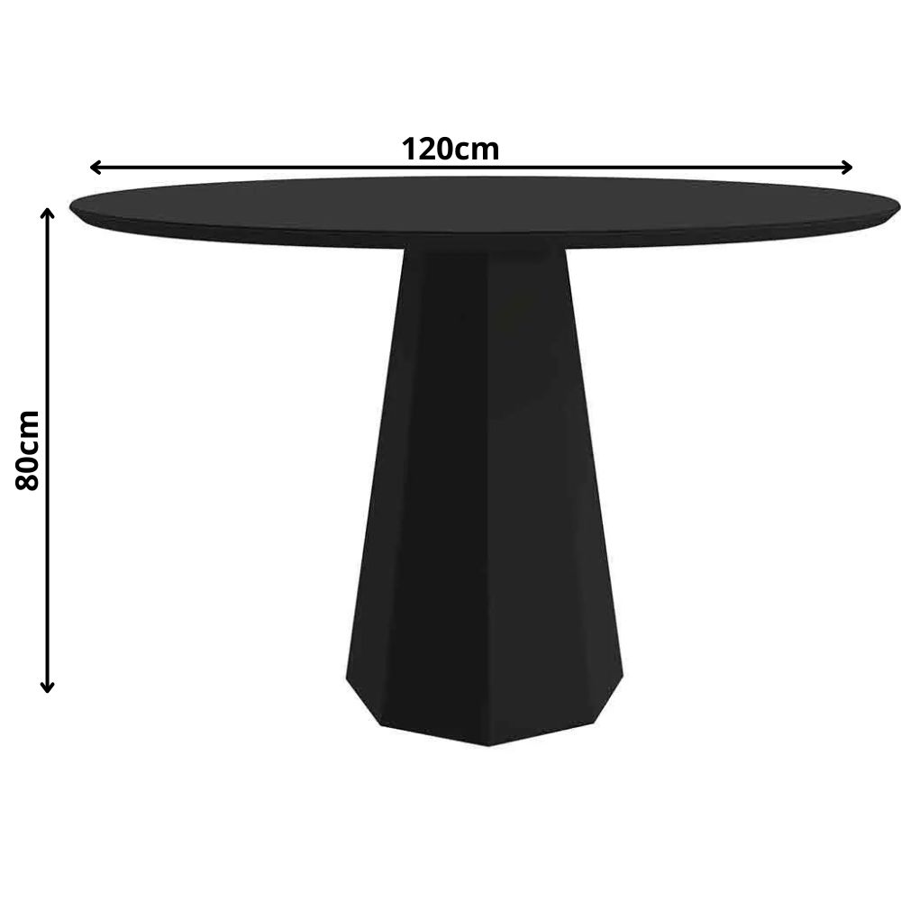 Mesa Isis 120x120cm - Preto
