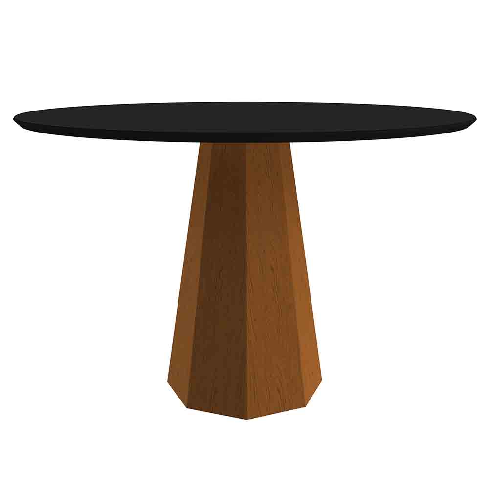 Mesa Isis 120x120cm - Ypê/Preto