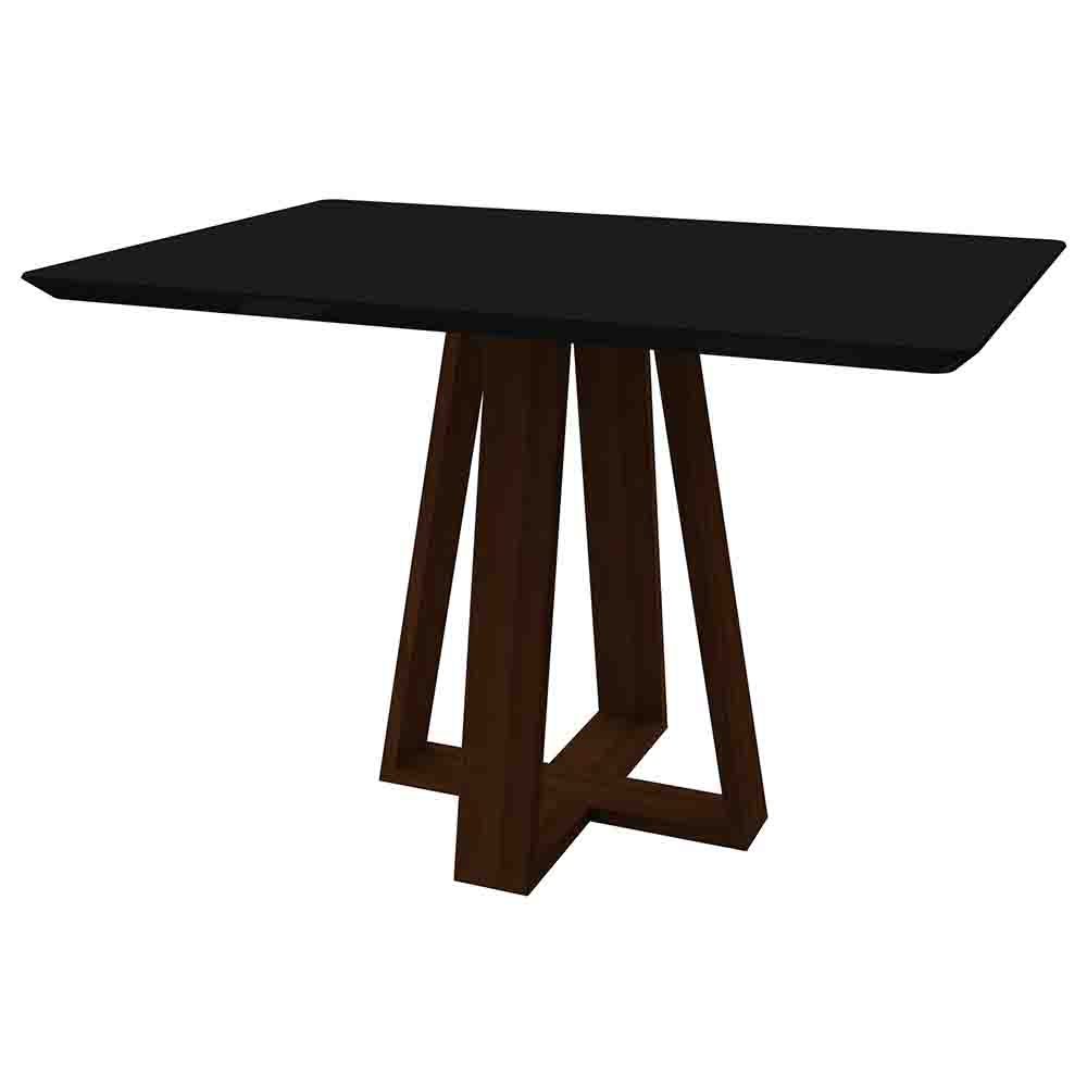 Mesa Lectus 120x80cm - Amêndoa/Preto