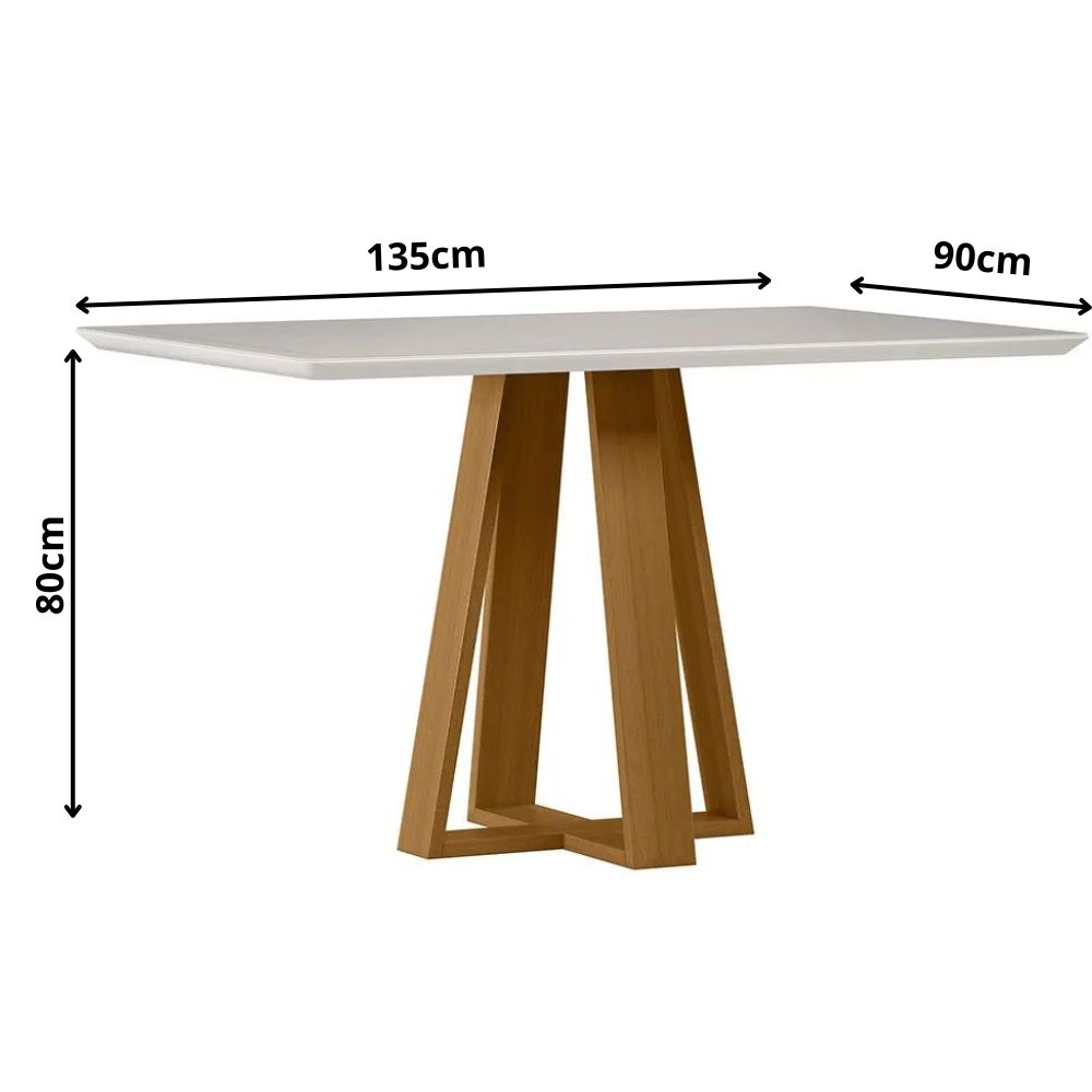 Mesa Lectus 135x90cm - Ypê/Off White