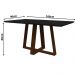 Mesa Lectus 160x90cm - Amêndoa/Preto