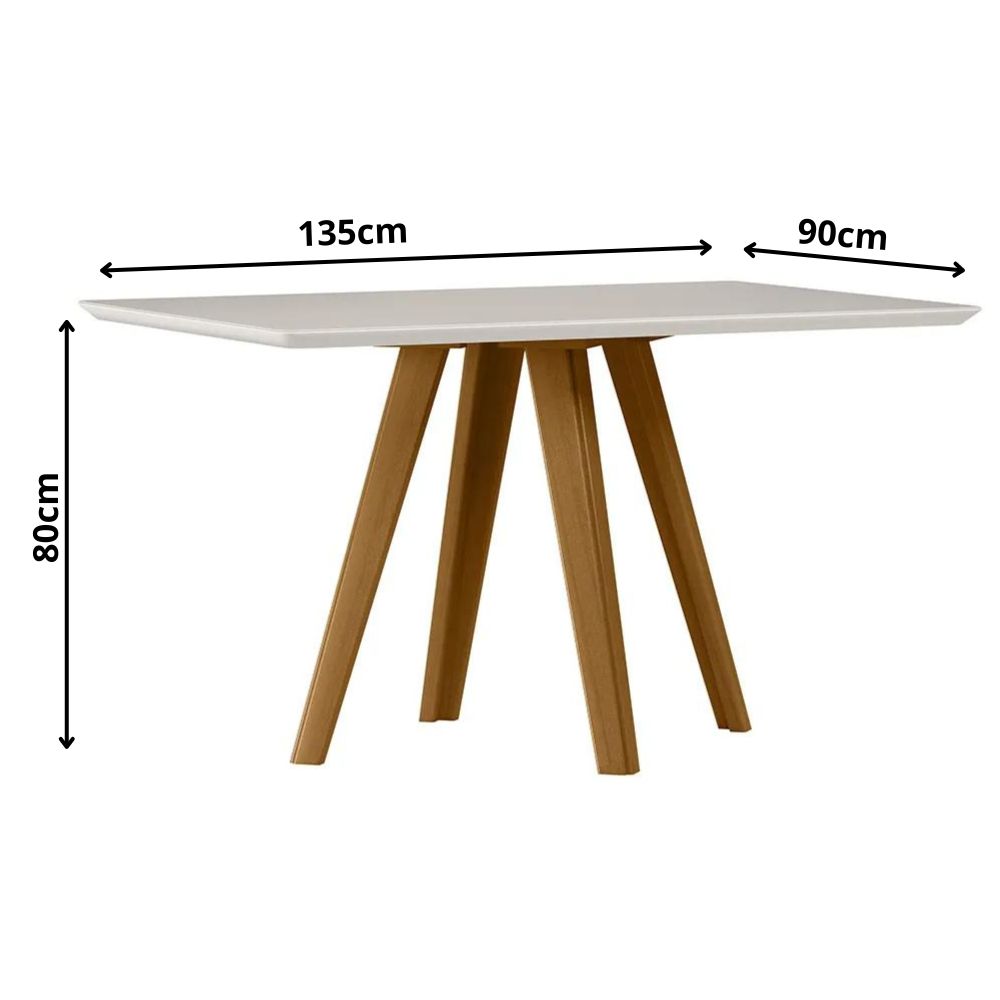 Mesa Mariah 135x90cm - Ypê/Off White