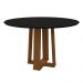 Mesa Redonda Sala de Jantar Tampo Com Vidro 1,20X1,20 Mts Ype/Preto Isabela New Ceval