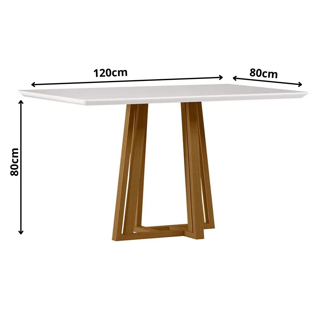 Mesa Sarah 120x80cm - Ypê/Off White