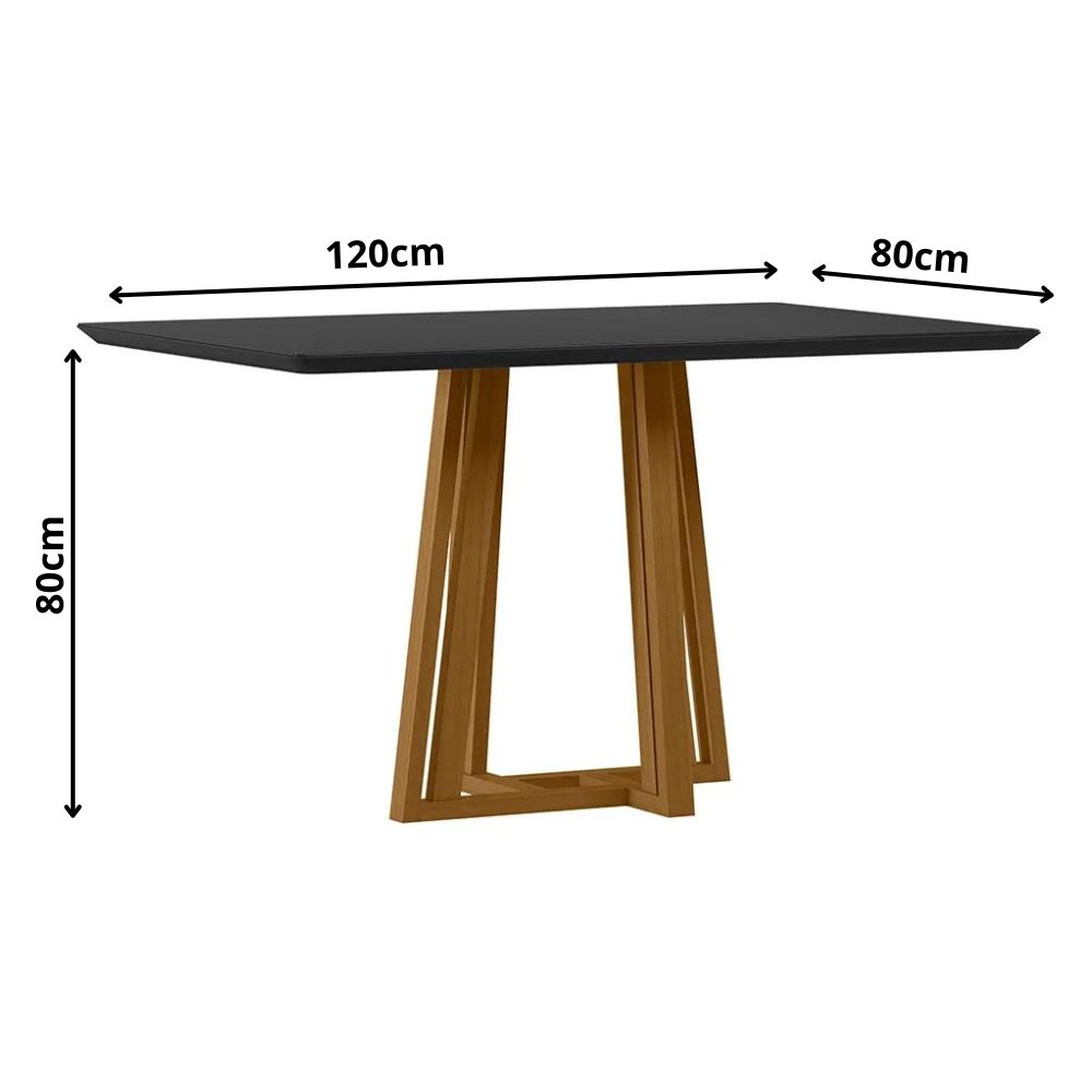 Mesa Sarah 120x80cm - Ypê/Preto