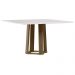 Mesa Treviso 135x135cm - Amêndoa/Off White