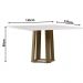 Mesa Treviso 135x135cm - Amêndoa/Off White