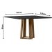 Mesa Treviso 135x135cm - Amêndoa/Preto