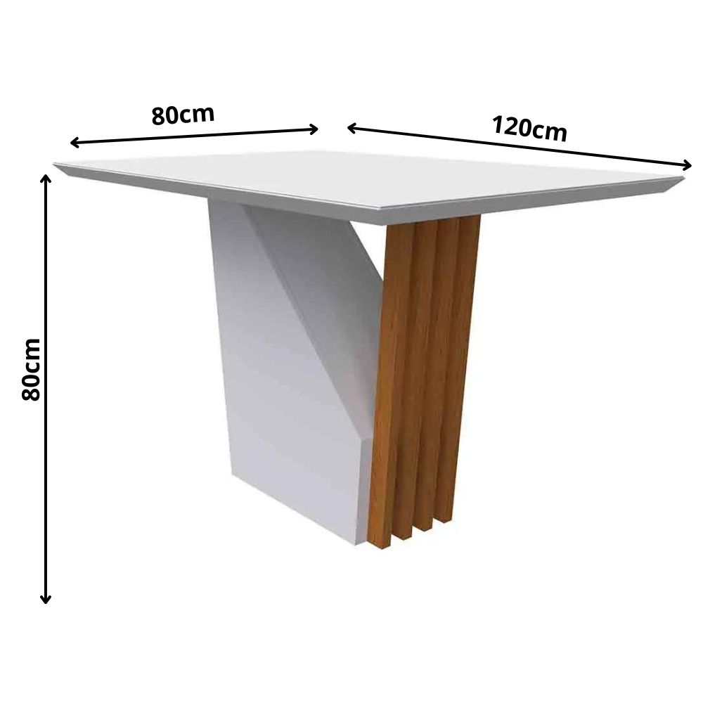 Mesa Veneza 120x80cm - Ypê/Off White