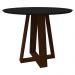 Mesa Vitória 100x100cm - Amêndoa/Preto