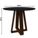 Mesa Vitória 100x100cm - Amêndoa/Preto