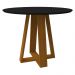 Mesa Vitória 100x100cm - Ypê/Preto