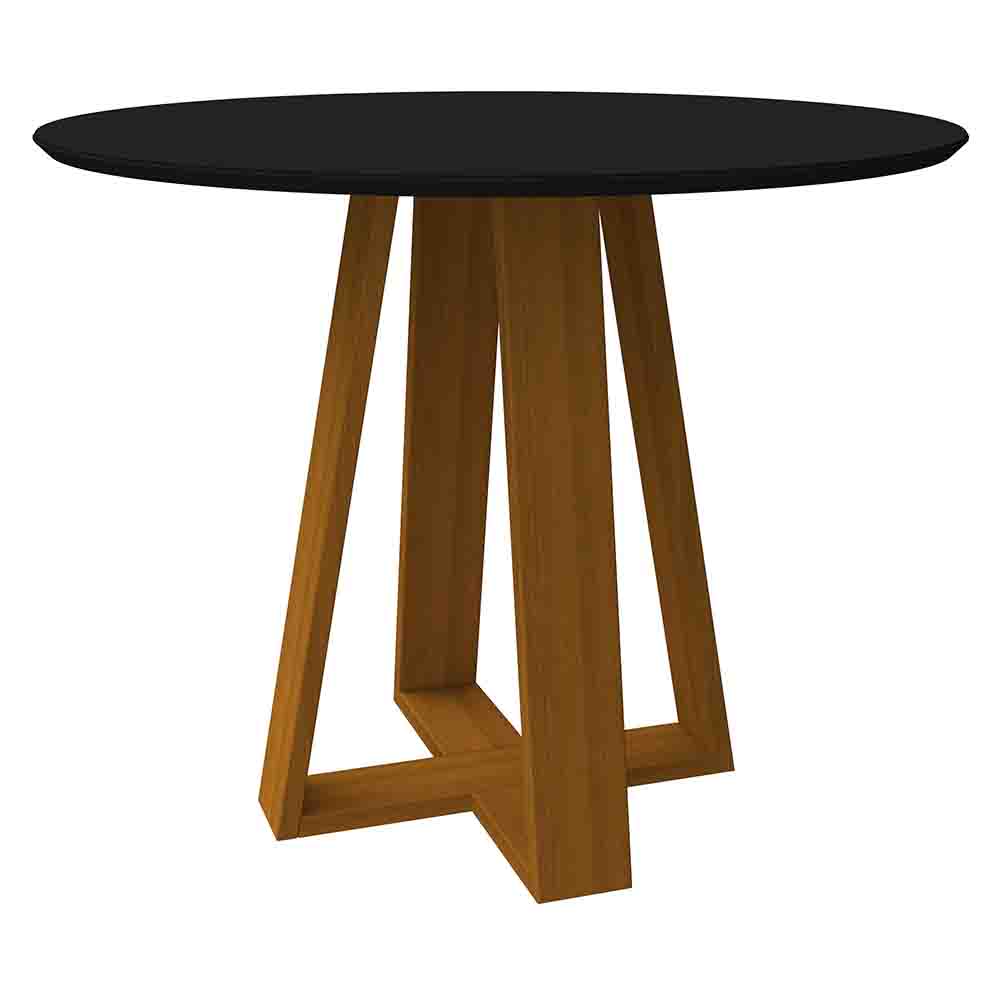 Mesa Vitória 100x100cm - Ypê/Preto
