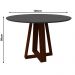 Mesa Vitória 120x120cm - Amêndoa/Cinza