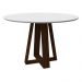 Mesa Vitória 120x120cm - Amêndoa/Off White