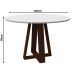 Mesa Vitória 120x120cm - Amêndoa/Off White