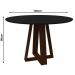 Mesa Vitória 120x120cm - Amêndoa/Preto