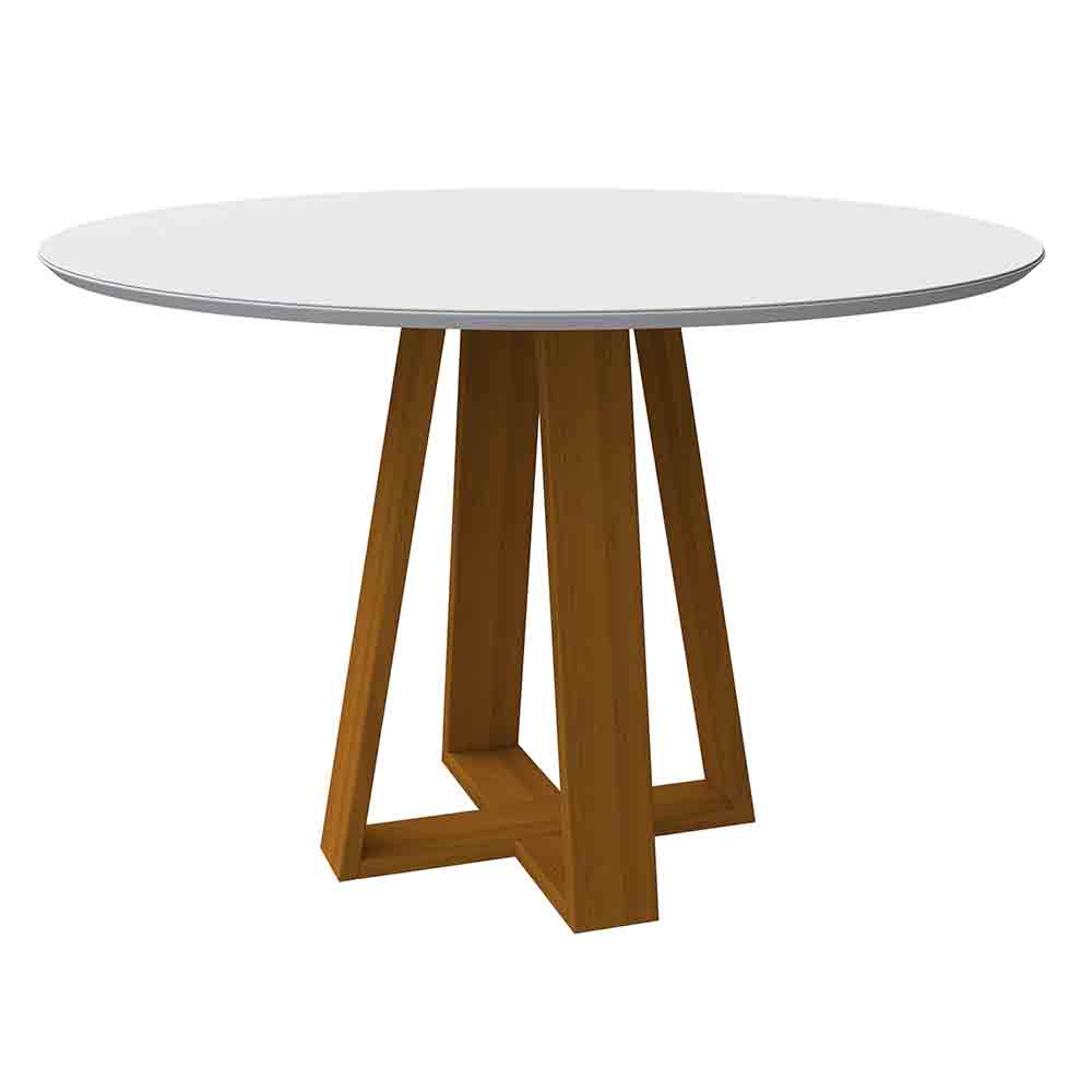 Mesa Vitória 120x120cm - Ypê/Off White