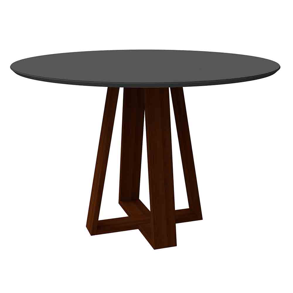 Mesa Vitória 135x135cm - Amêndoa/Cinza