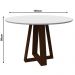 Mesa Vitória 135x135cm - Amêndoa/Off White