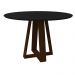 Mesa Vitória 135x135cm - Amêndoa/Preto