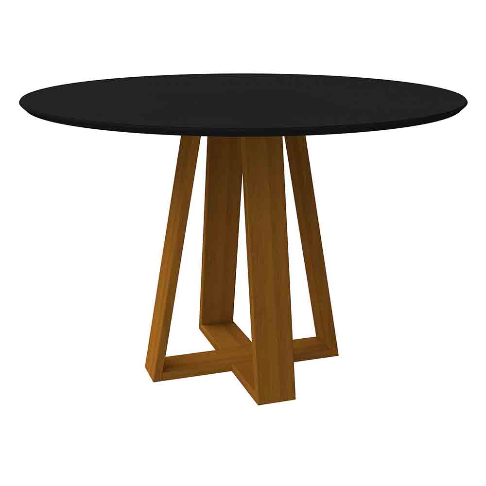 Mesa Vitória 135x135cm - Ypê/Preto