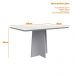 Mesa de Jantar Anitta 135x90 Ypê/Off White Tampo em MDF com Vidro - New Ceval