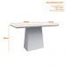 Mesa de Jantar Bárbara 135x90 Imbuia/Off White Tampo em MDF com Vidro - New Ceval
