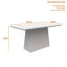 Mesa de Jantar Bárbara 160x90 Off White Tampo em MDF com Vidro - New Ceval