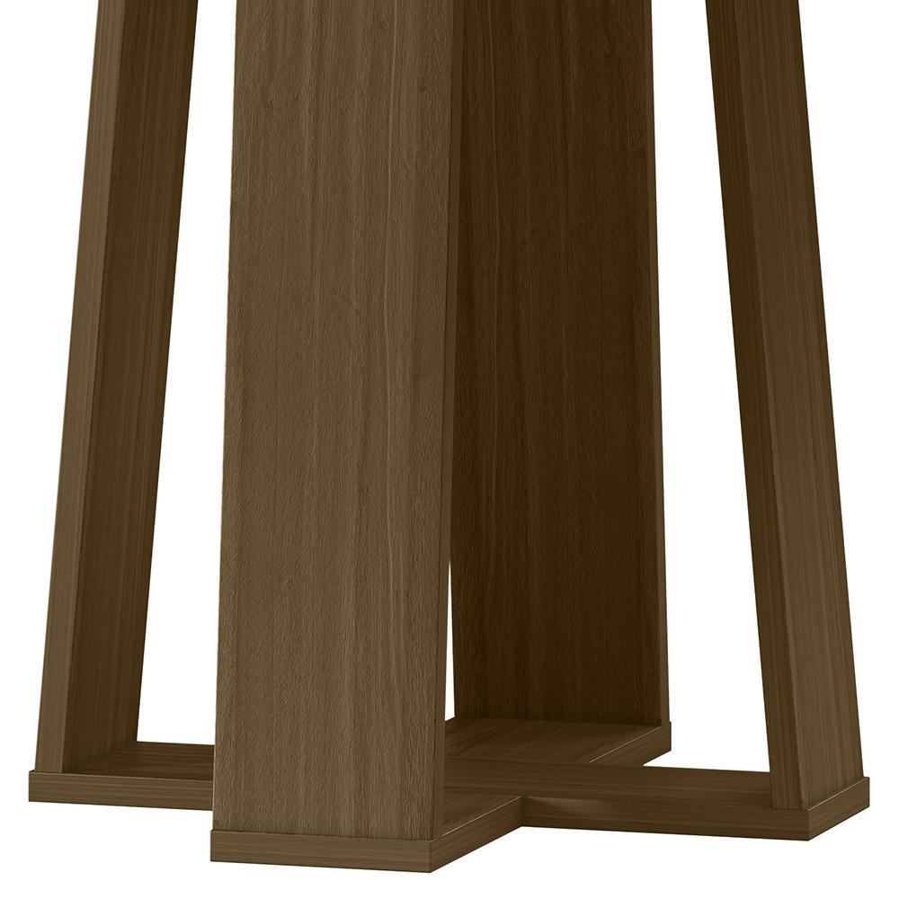 Mesa de Jantar Isabela 135x135 Imbuia/Preto Tampo em MDF com Vidro - New Ceval