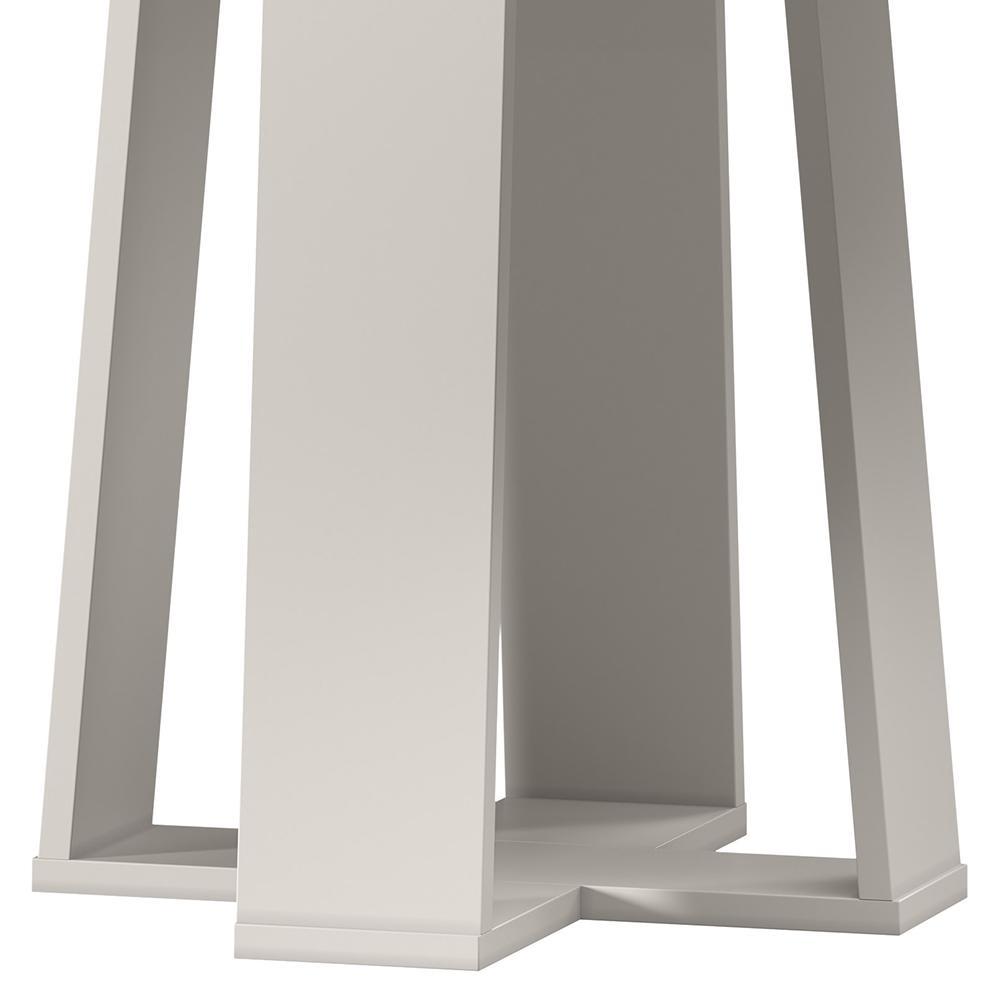 Mesa de Jantar Isabela 135x135 Off White Tampo em MDF com Vidro - New Ceval
