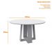 Mesa de Jantar Isabela 135x135 Off White Tampo em MDF com Vidro - New Ceval
