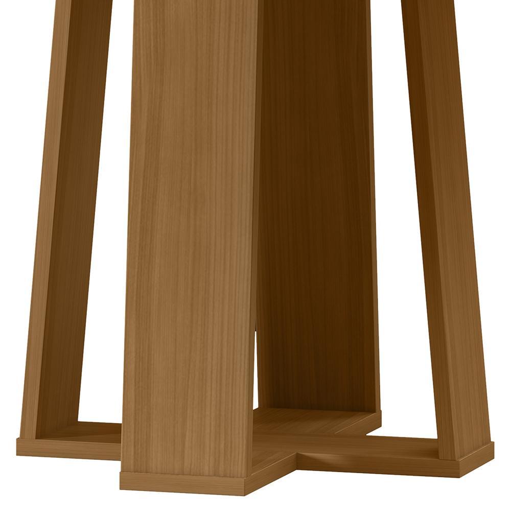 Mesa de Jantar Isabela 135x135 Ypê/Preto Tampo em MDF com Vidro - New Ceval