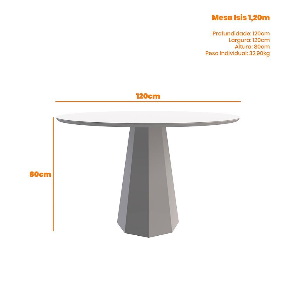 Mesa de Jantar Isis 120x120 Imbuia/Preto Tampo em MDF com Vidro - New Ceval
