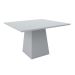 Mesa de Jantar Quadrada com Tampo de Vidro Jasmin Off White 135 cm