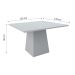 Mesa de Jantar Quadrada com Tampo de Vidro Jasmin Off White 135 cm