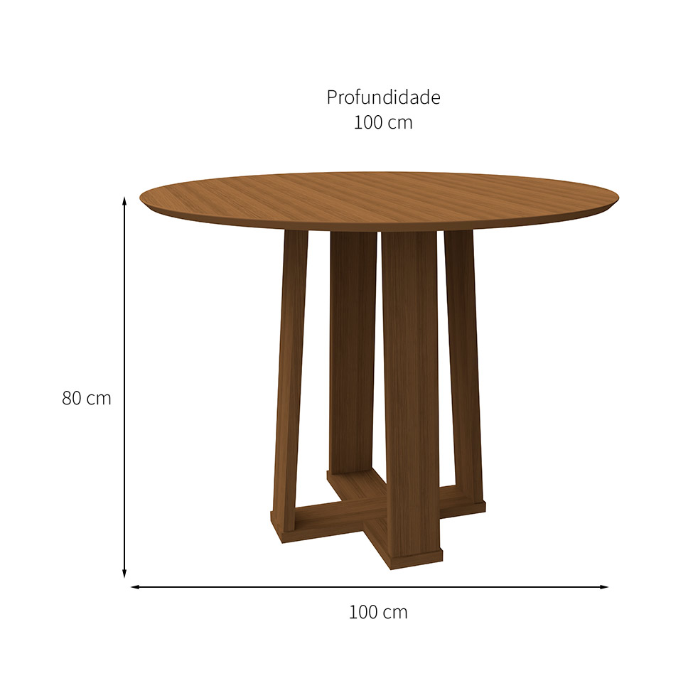 Mesa de Jantar Redonda Isabela Imbuia 100 cm