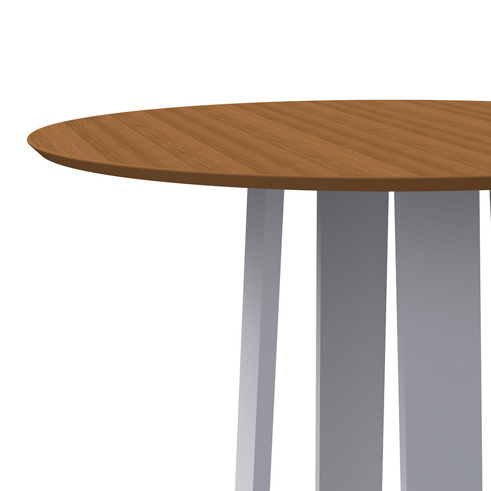 Mesa de Jantar Redonda Isabela Imbuia e Off White 100 cm
