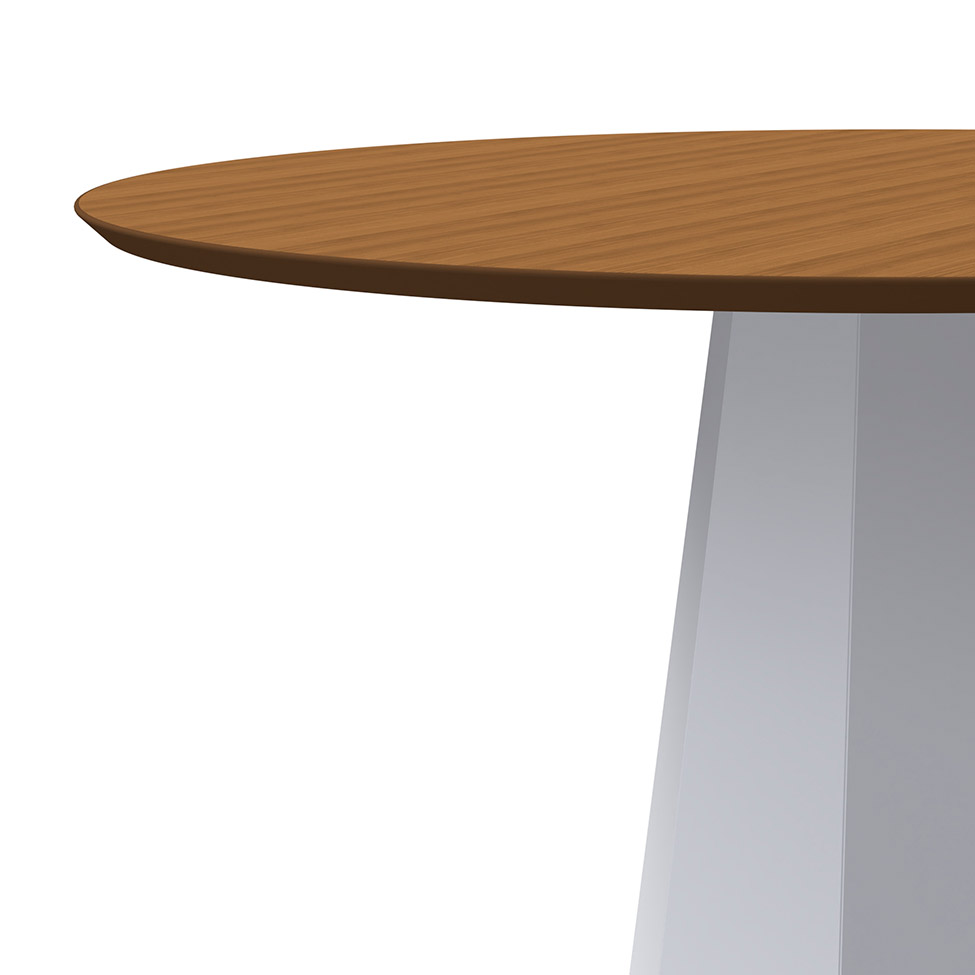 Mesa de Jantar Redonda Isis Imbuia e Off White 100 cm