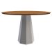 Mesa de Jantar Redonda Isis Imbuia e Off White 117 cm