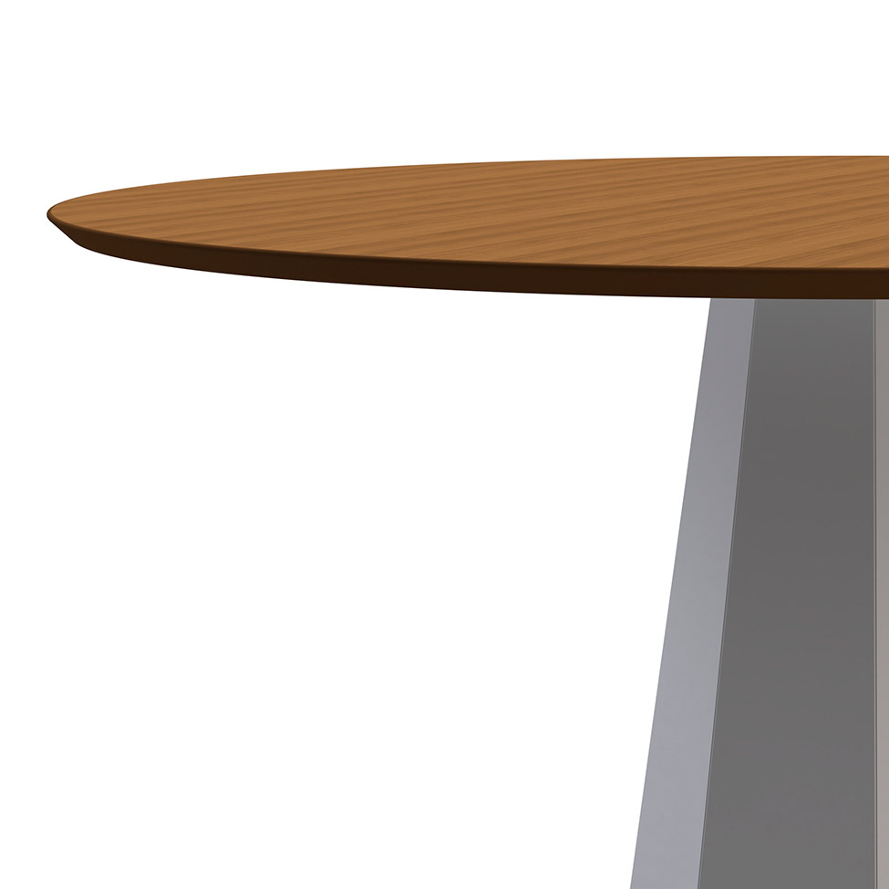 Mesa de Jantar Redonda Isis Imbuia e Off White 117 cm