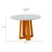 Mesa de Jantar Redonda com Tampo de Vidro Isabela Ipê e Off White 100 cm